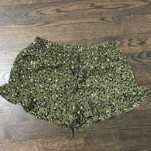 Sienna Sky Green Leopard Print Athletic Shorts